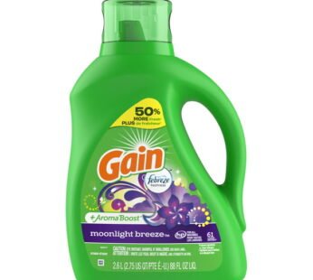 Gain + Aroma Boost Liquid Laundry Detergent, Moonlight Breeze, 61 Loads, 88 oz
