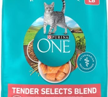 Purina ONE Natural Dry Cat Food, Tender Selects Blend With Real Salmon – 7 lb. Bag