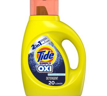Tide Simply +Oxi Liquid Laundry Detergent, Refreshing Breeze, 20 Loads 31 fl oz