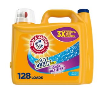 Arm & Hammer Plus OxiClean Odor Blaster Fresh Burst, 128 Loads Liquid Laundry Detergent, 166.5 fl oz