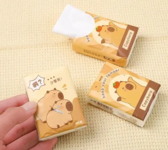 9 Packs Capybara Handkerchief Paper Soft 3Ply Panda Cartoon