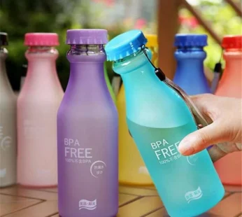 500ML Portable Candy Color Scrub Plastic Water Bottle Letter
