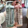 2L Straw Water Bottle Large Capacity Plastic Water Cup Portable Drink